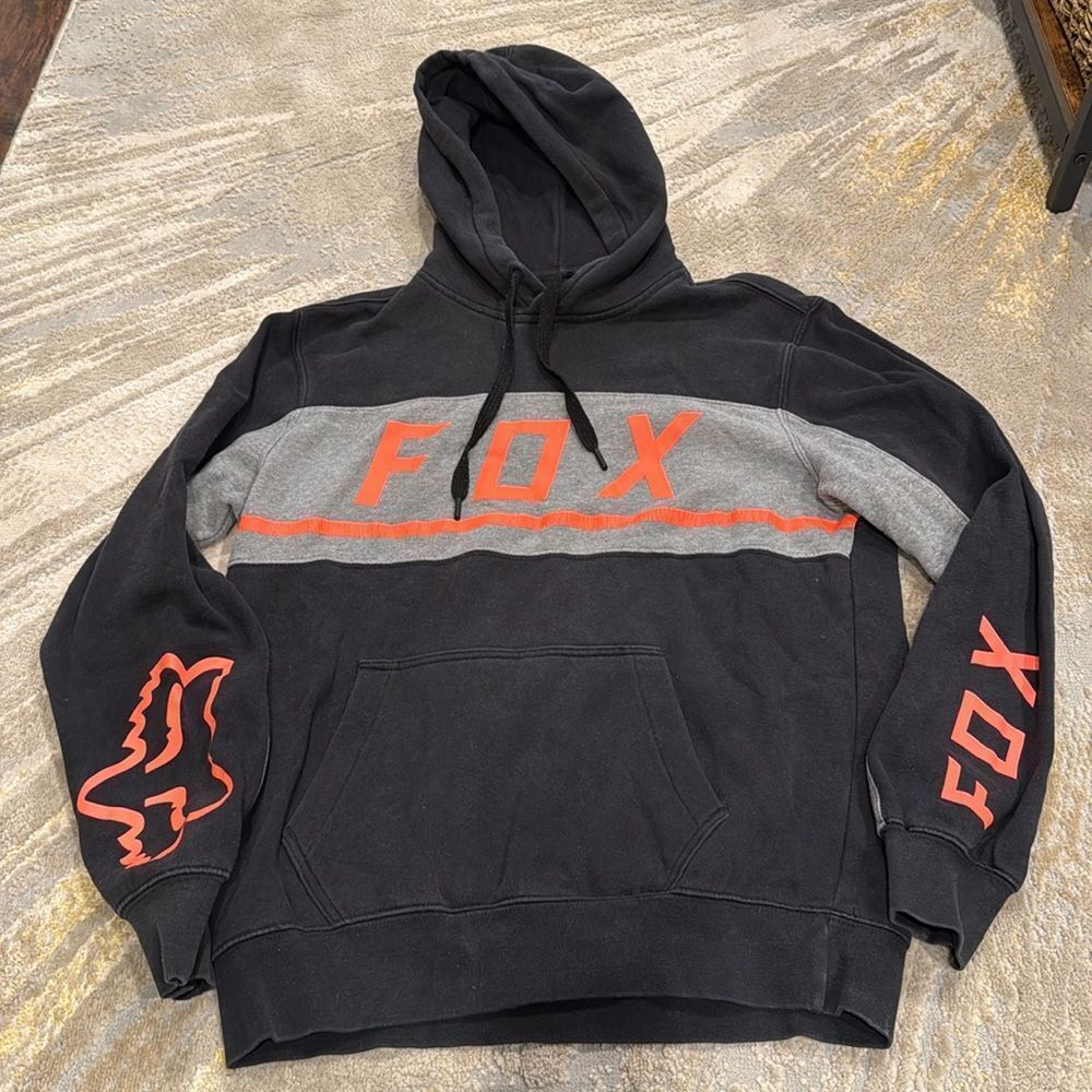 VTG Fox Racing Official Moto Co Motorcross Pullover Fleece Hoodie black Size M